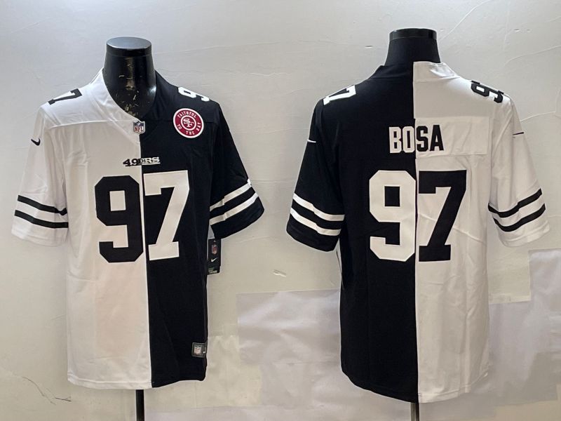 Men San Francisco 49ers #97 Bosa White Black Fashion 2025 Nike Limited NFL Jersey style 3->san francisco 49ers->NFL Jersey